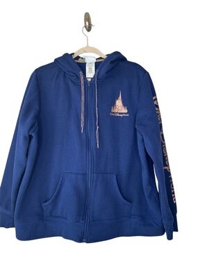 Walt Disney World 50th Anniversary Zip Hoodie | Blue Castle Graphic Sweatshirt